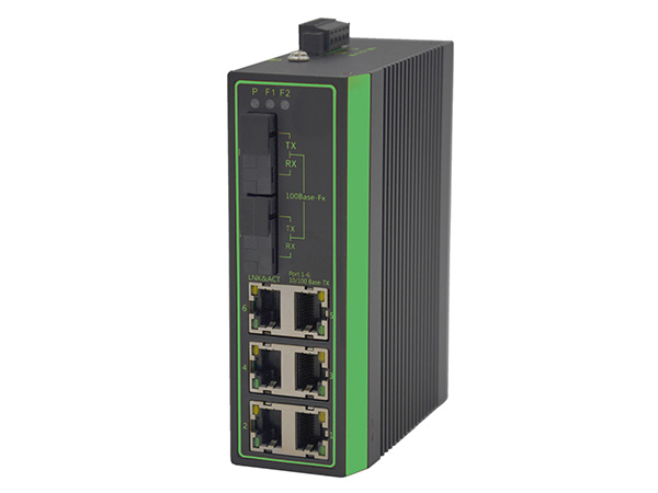 非管理型導軌式工業級百兆以太網交換機MKL108E-2FX-24VDC